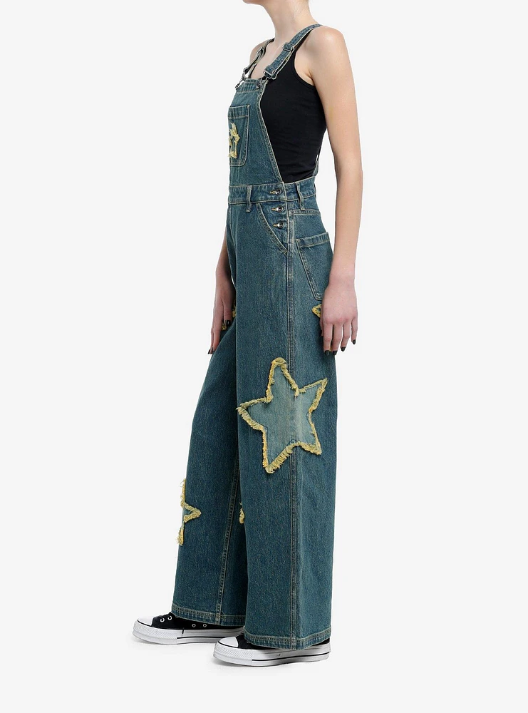 Star Patch Denim Overalls