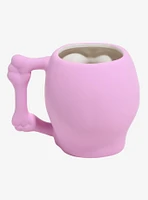 Pink Skull Figural Mug