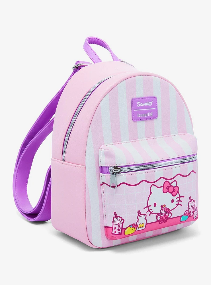 Loungefly Hello Kitty Sweets Pink Stripe Mini Backpack