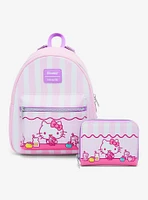 Loungefly Hello Kitty Sweets Pink Stripe Mini Zipper Wallet