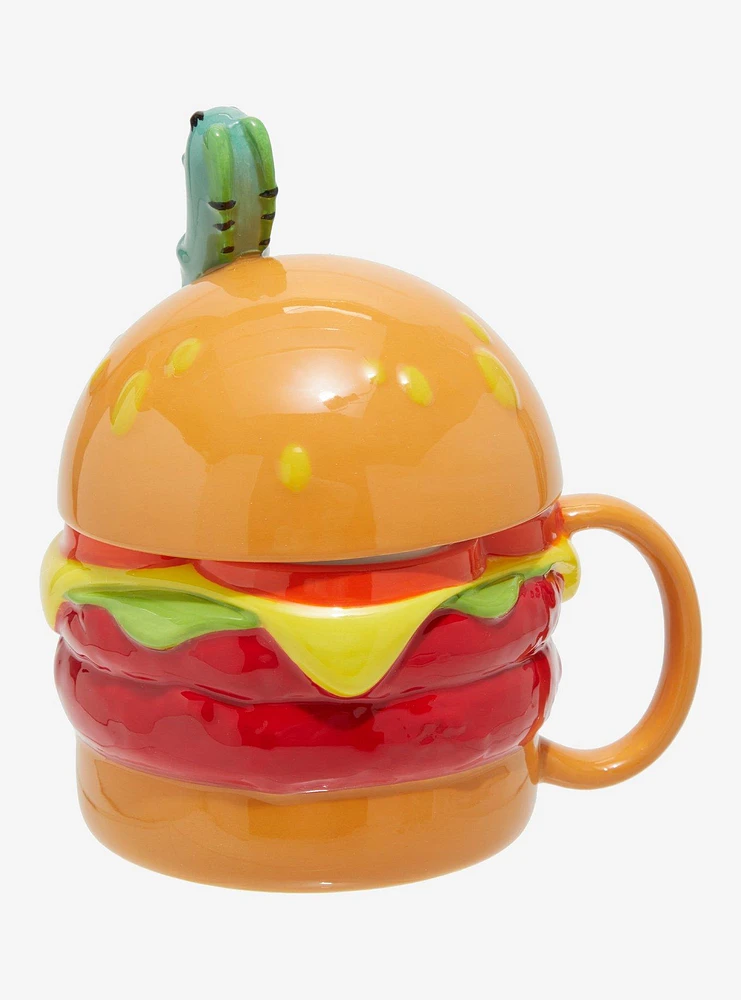 SpongeBob SquarePants Plankton Krabby Patty Figural Mug With Lid