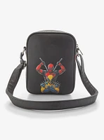 Loungefly Marvel Deadpool & Wolverine Split Logo Crossbody Bag