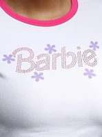 Barbie Rhinestone Logo Ringer Girls Baby T-Shirt