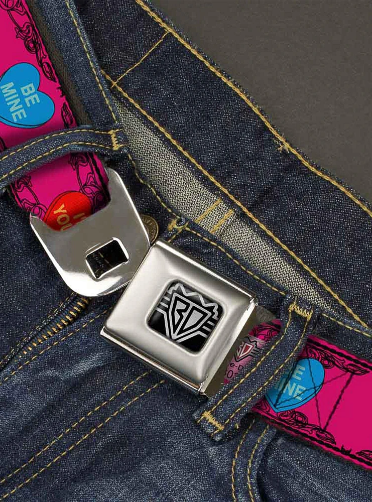 Candy Hearts Seatbelt Buckle Belt