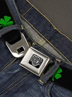 St. Patrick's Day Black Green Seatbelt Buckle Belt