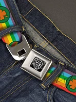 St. Patrick's Day Rainbow Coins Seatbelt Buckle Belt