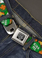 St. Patrick's Day Buttons Stacked Seatbelt Buckle Belt