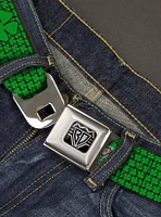 St. Patrick's Day Clovers Green Seatbelt Buckle Belt