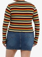 Thorn & Fable Autumn Stripe Girls Long-Sleeve Top Plus