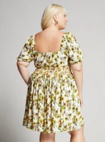 DreamWorks Shrek Sunflower Allover Print Plus Smock Dress — BoxLunch Exclusive