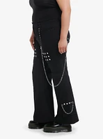 Star Patch Studs Grommet Chain Pants Plus