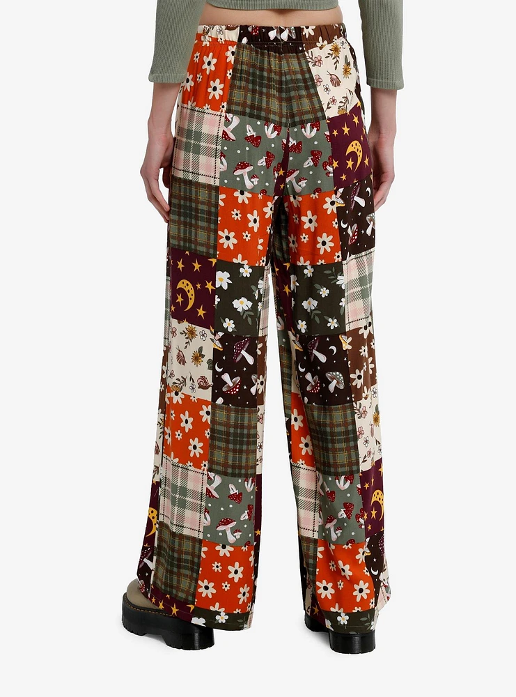 Floral Patchwork Wide Leg Girls Lounge Pants