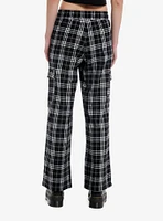 Black & White Flannel Grommet Cargo Pocket Lounge Pants