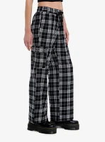 Black & White Flannel Grommet Cargo Pocket Lounge Pants