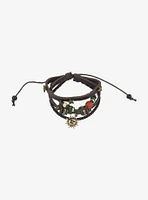 Thorn & Fable Sun Star Bead Faux Leather Bracelet Set