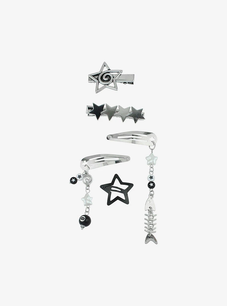 Social Collision Fish Bone Star Hair Clip Set