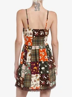 Thorn & Fable Autumn Floral Mushroom Patchwork Dress