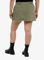 Social Collision Star Patch Green Mini Skirt Plus