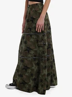 Social Collision Camo Star Zip-Off Maxi Skirt