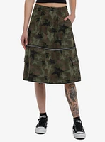 Social Collision Camo Star Zip-Off Maxi Skirt