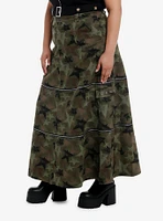 Social Collision Camo Star Zip-Off Maxi Skirt Plus