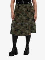 Social Collision Camo Star Zip-Off Maxi Skirt Plus