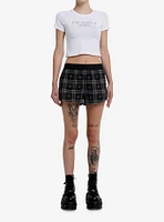 Social Collision Grey Plaid Star Girls Boxer Lounge Shorts