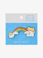 Better Together Rainbow Hamster & Egg Enamel Pin Set By Muffin Corner