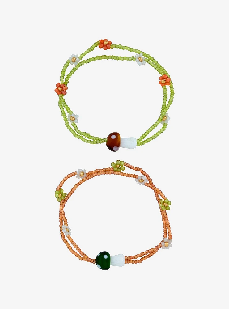 Thorn & Fable Mushroom Best Friend Bead Bracelet Set