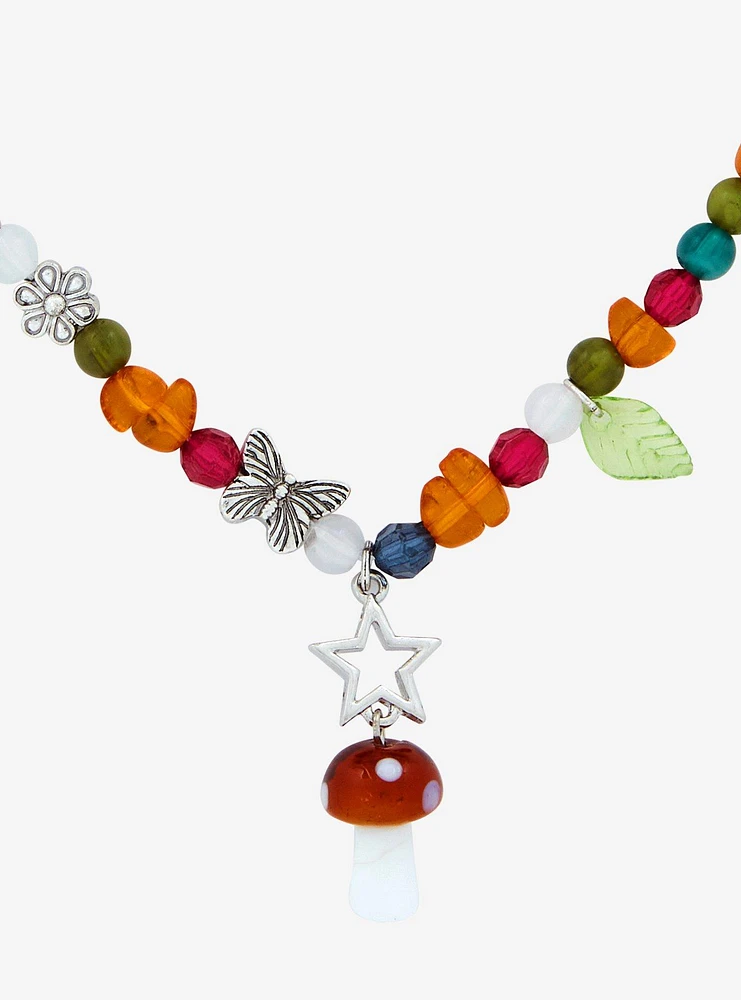 Thorn & Fable Mushroom Butterfly Bead Necklace