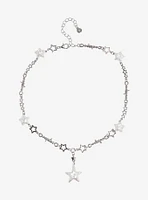 Social Collision Pearl Star Lariat Necklace