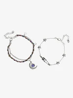 Cosmic Aura Star Skeleton Moon Bracelet Set