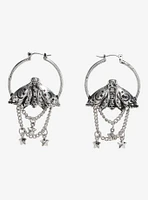 Cosmic Aura Moth Star Chain Hoop Earrings