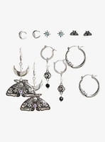 Cosmic Aura Moth Moon Earring Set