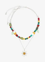 Thorn & Fable Flower Sun Mushroom Bead Necklace Set