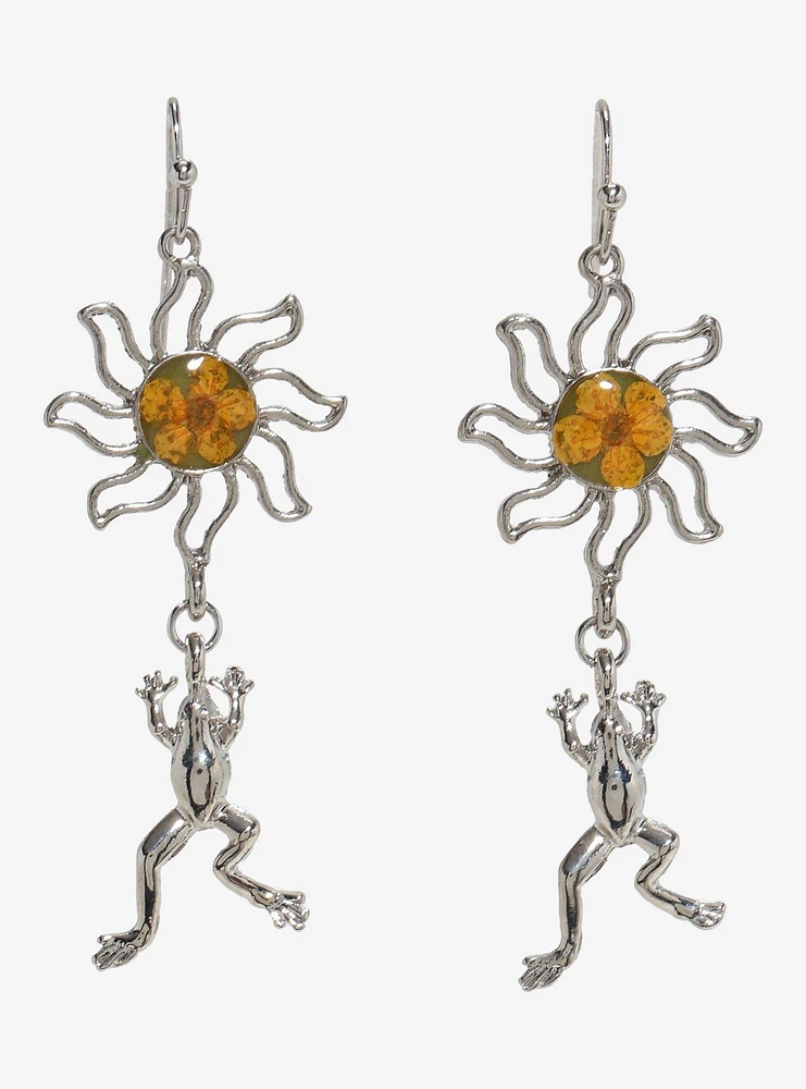 Thorn & Fable Sunflower Frog Drop Earrings