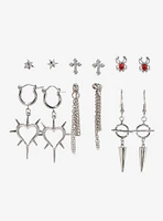 Social Collision Cross Spider Spike Earring Set