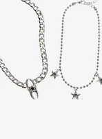 Social Collision Tooth Lock Star Charm Choker Set