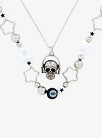 Social Collision Star Skull 8 Ball Necklace Set