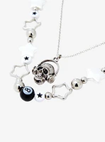 Social Collision Star Skull 8 Ball Necklace Set