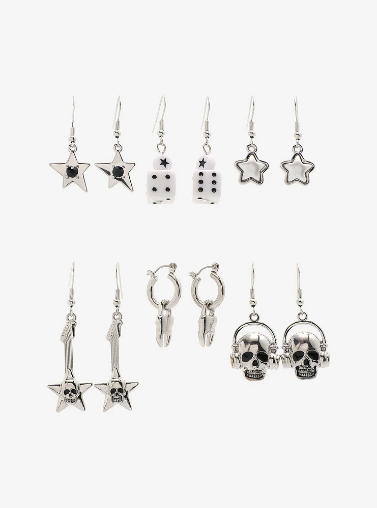 Social Collision Tooth Star Skull Earring Set