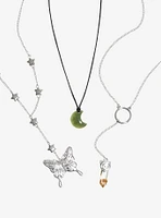 Thorn & Fable Moon Butterfly Lariat Necklace Set