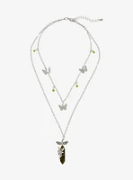 Thorn & Fable Butterfly Fairy Crystal Layered Necklace