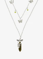 Thorn & Fable Butterfly Fairy Crystal Layered Necklace