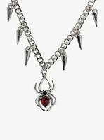 Social Collision Spider Spike Charm Necklace