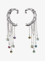 Cosmic Aura Filigree Moon Charm Ear Cuff Set