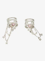 Sweet Society Bow Pearl Charm Ear Cuff Set