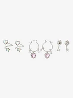 Social Collision Heart Star Gem Earring Set