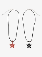 Social Collision Glass Spiral Star Best Friend Necklace Set