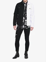 Black & White Split Denim Jacket